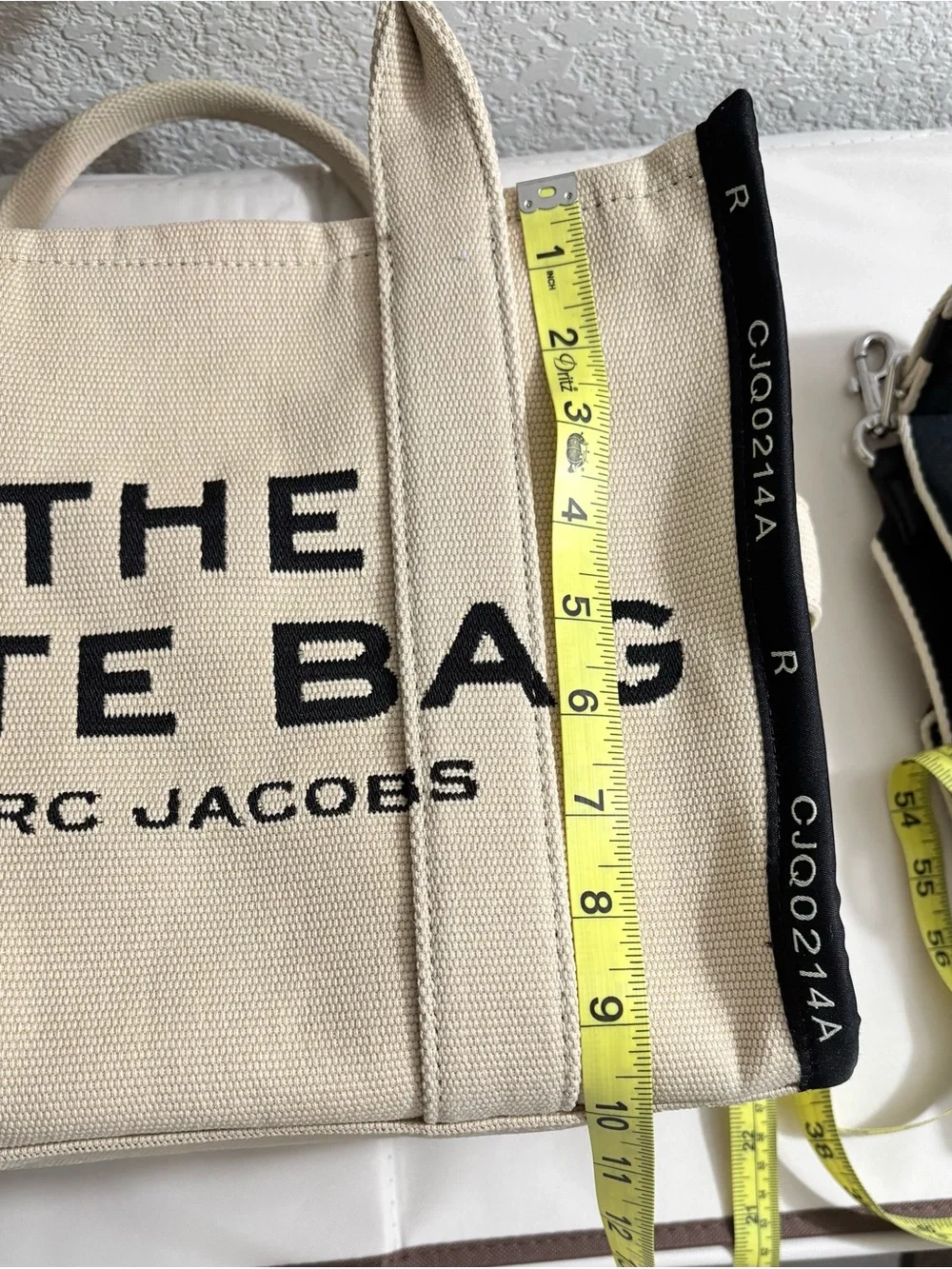 Marc Jacobs Cream Canvas 'The Tote Bag' with Black Logo